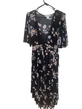 LIfe Love Black Floral Large Kimono with button on waist